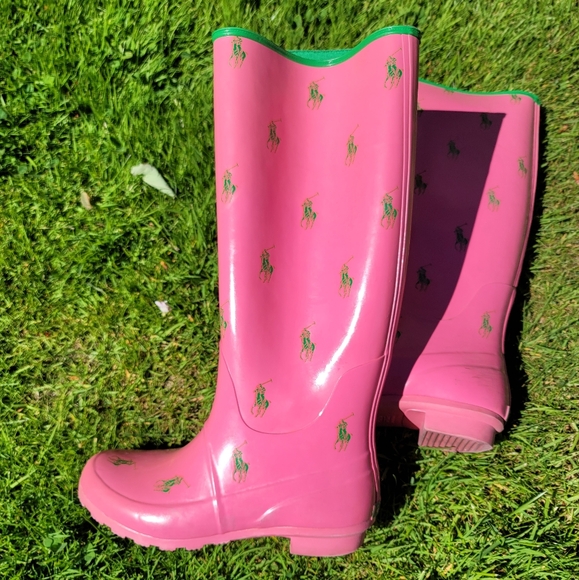 Ralph Lauren pink Perla rainboots Wmn 6B - Picture 7 of 12